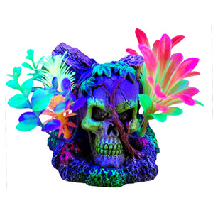 Marina iGlo Ornament - Skull with Vines and Plants (4.5 in)